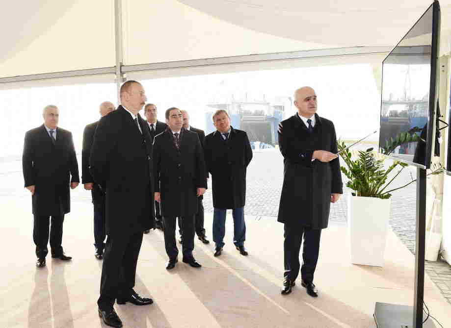 Prezident Dəniz Ticarət Limanında terminalın açılışında   - Foto (YENİLƏNİB)