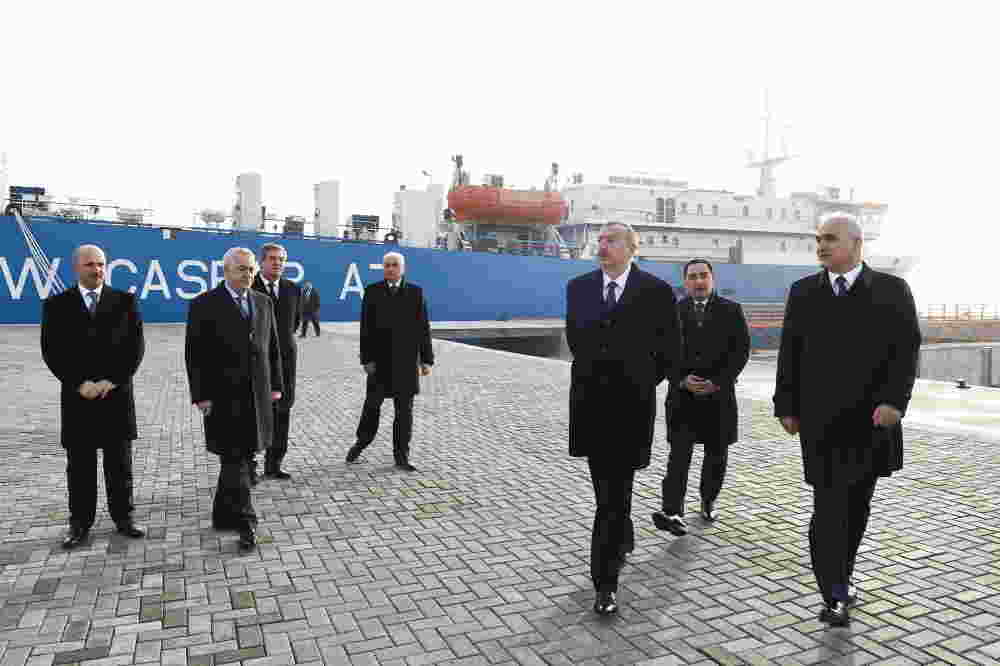 Prezident Dəniz Ticarət Limanında terminalın açılışında   - Foto (YENİLƏNİB)