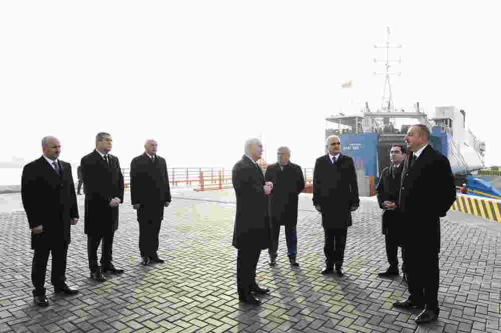 Prezident Dəniz Ticarət Limanında terminalın açılışında   - Foto (YENİLƏNİB)