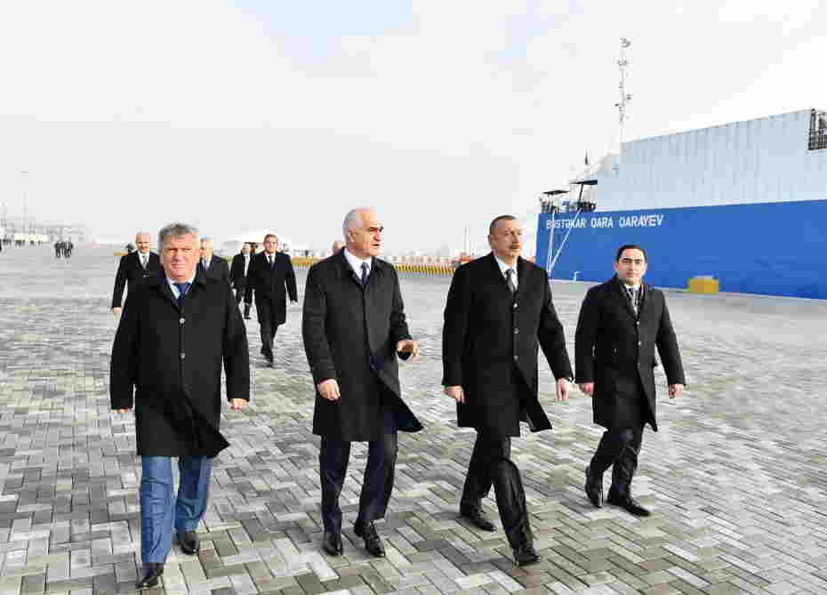 Prezident Dəniz Ticarət Limanında terminalın açılışında   - Foto (YENİLƏNİB)