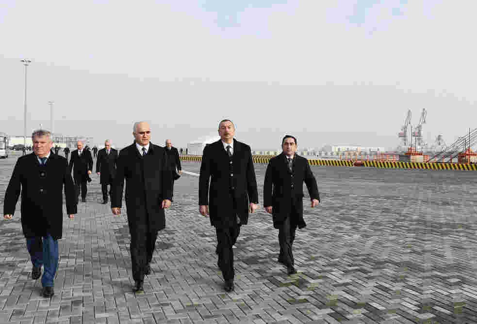 Prezident Dəniz Ticarət Limanında terminalın açılışında   - Foto (YENİLƏNİB)