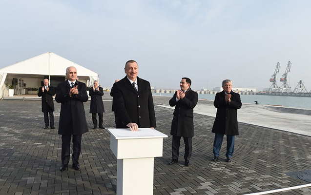 Prezident Dəniz Ticarət Limanında terminalın açılışında   - Foto (YENİLƏNİB)