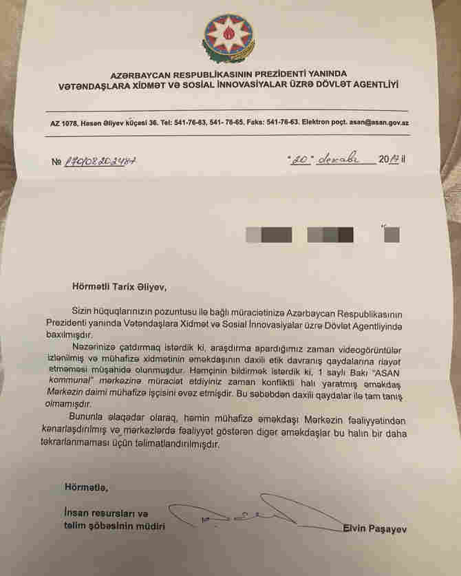 Tolik ASAN xidmətin işçisini qovdurdu:   Öz haqqınızı tələb edin (FOTO)