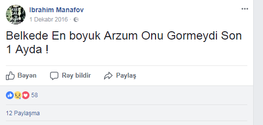 Şəhidimizin ürəkləri dağlayan statusu - Bu borcu qaytarmalıyam - FOTOLAR