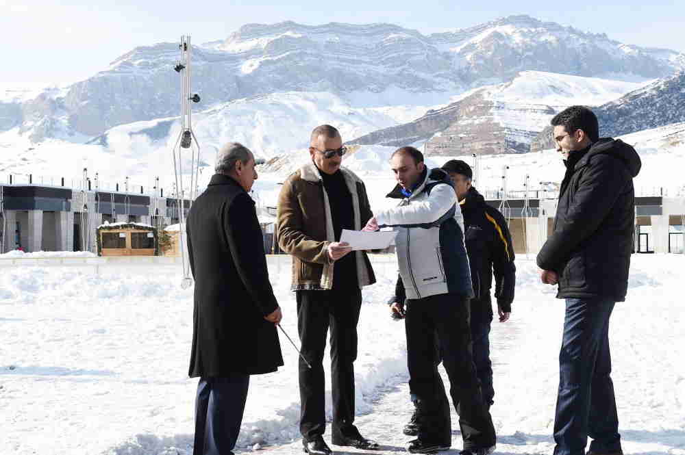 Prezident Şahdağda xizək sürdü  - FOTO 