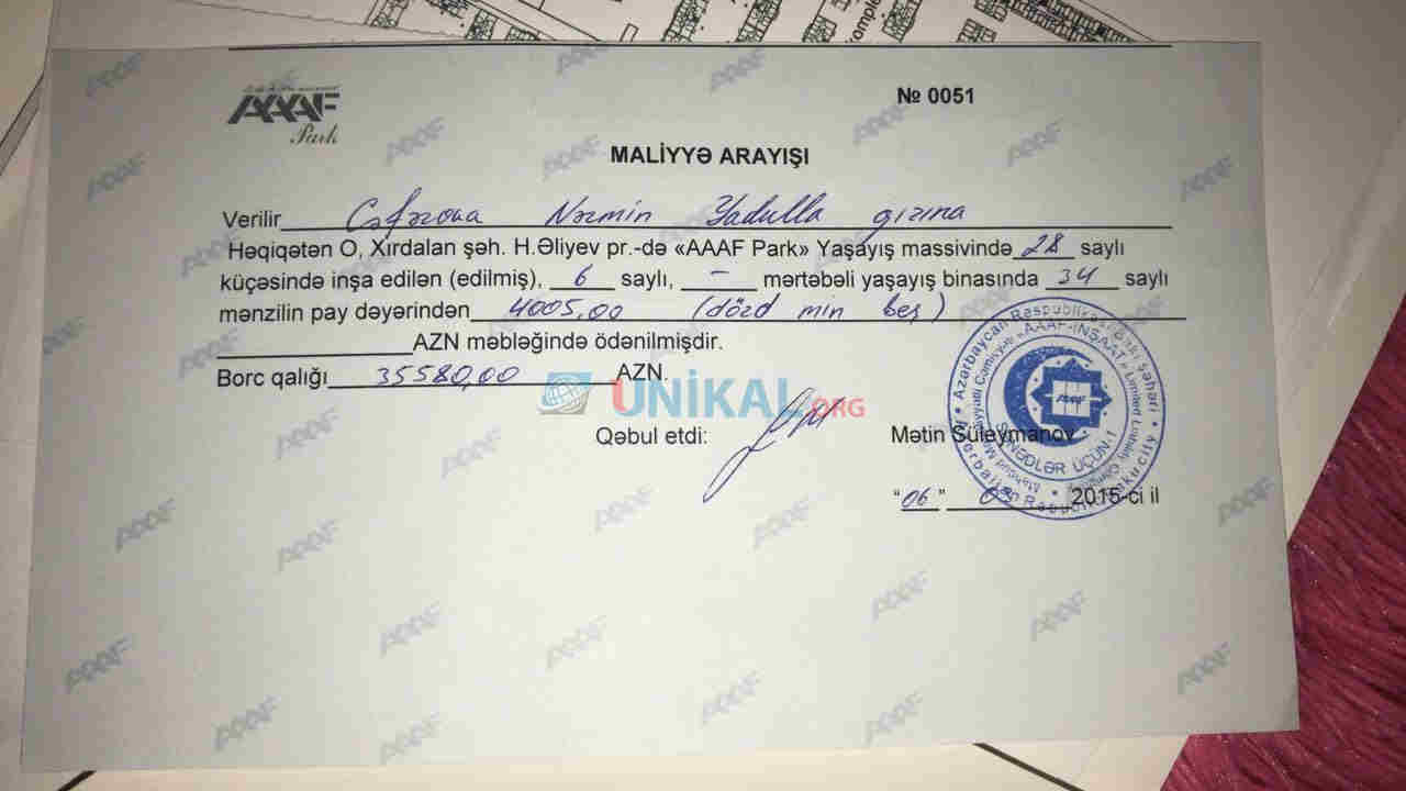 3 illik müqavilə ilə mənzil aldı, evinə köçə bilmir â€“   AAAF-dan ŞİKAYƏT - FOTO 