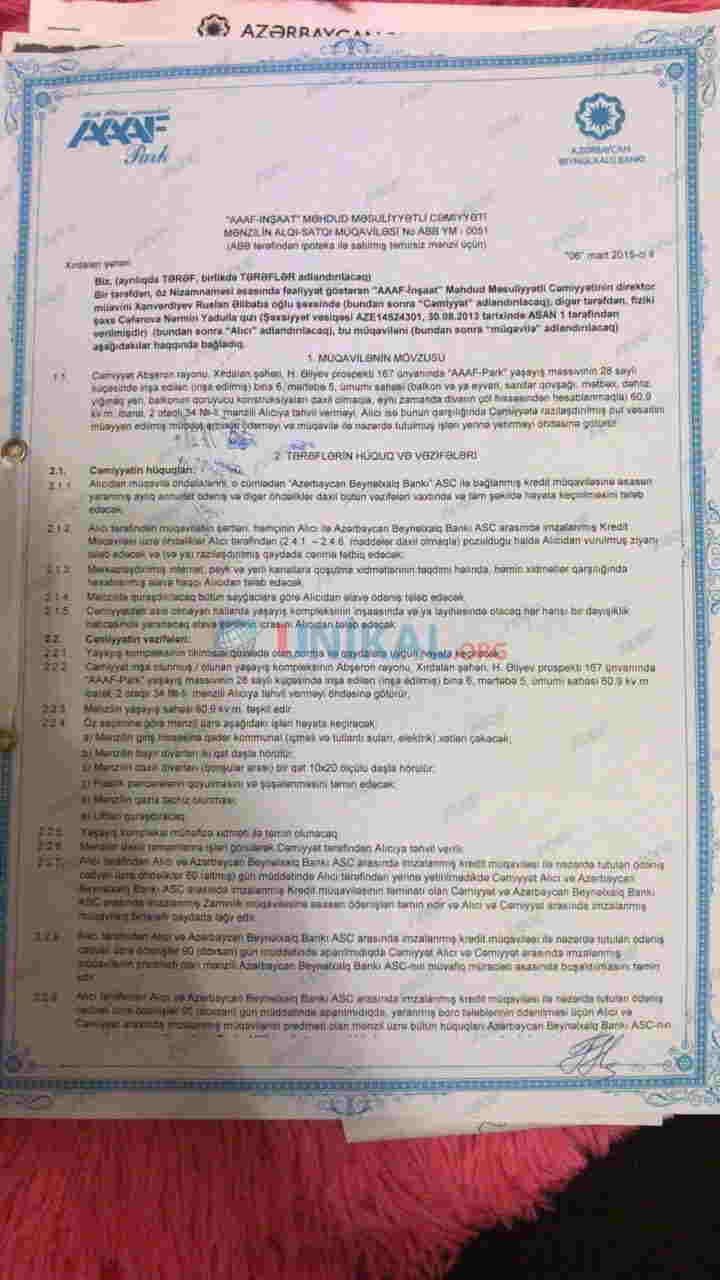 3 illik müqavilə ilə mənzil aldı, evinə köçə bilmir â€“   AAAF-dan ŞİKAYƏT - FOTO 