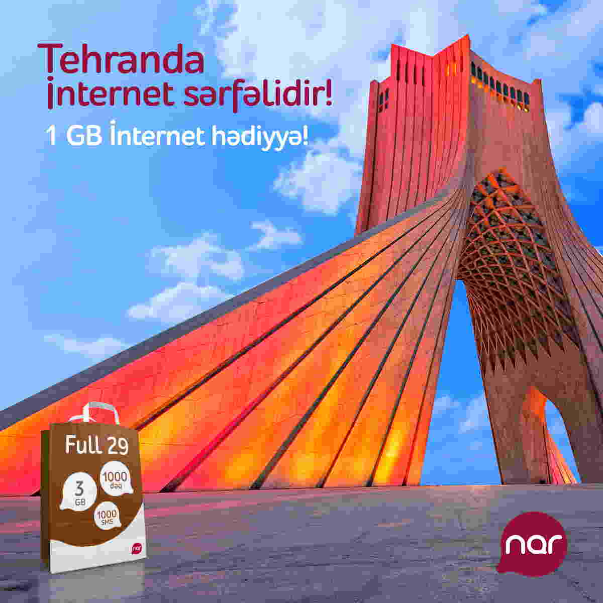 Türkiyə və İranda rominqdə olan Nar istifadəçilərinə internet bonusu  - FOTO