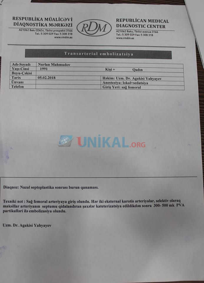 Premium Clinic şikayətçinin adından   yalan məlumat yaydı â€“ FOTOLAR