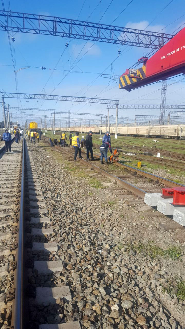 Dəmir yolunun Qovlar-Tovuz  mənzilində 4,5  km dəmir yolu əsaslı təmir olunur - FOTO