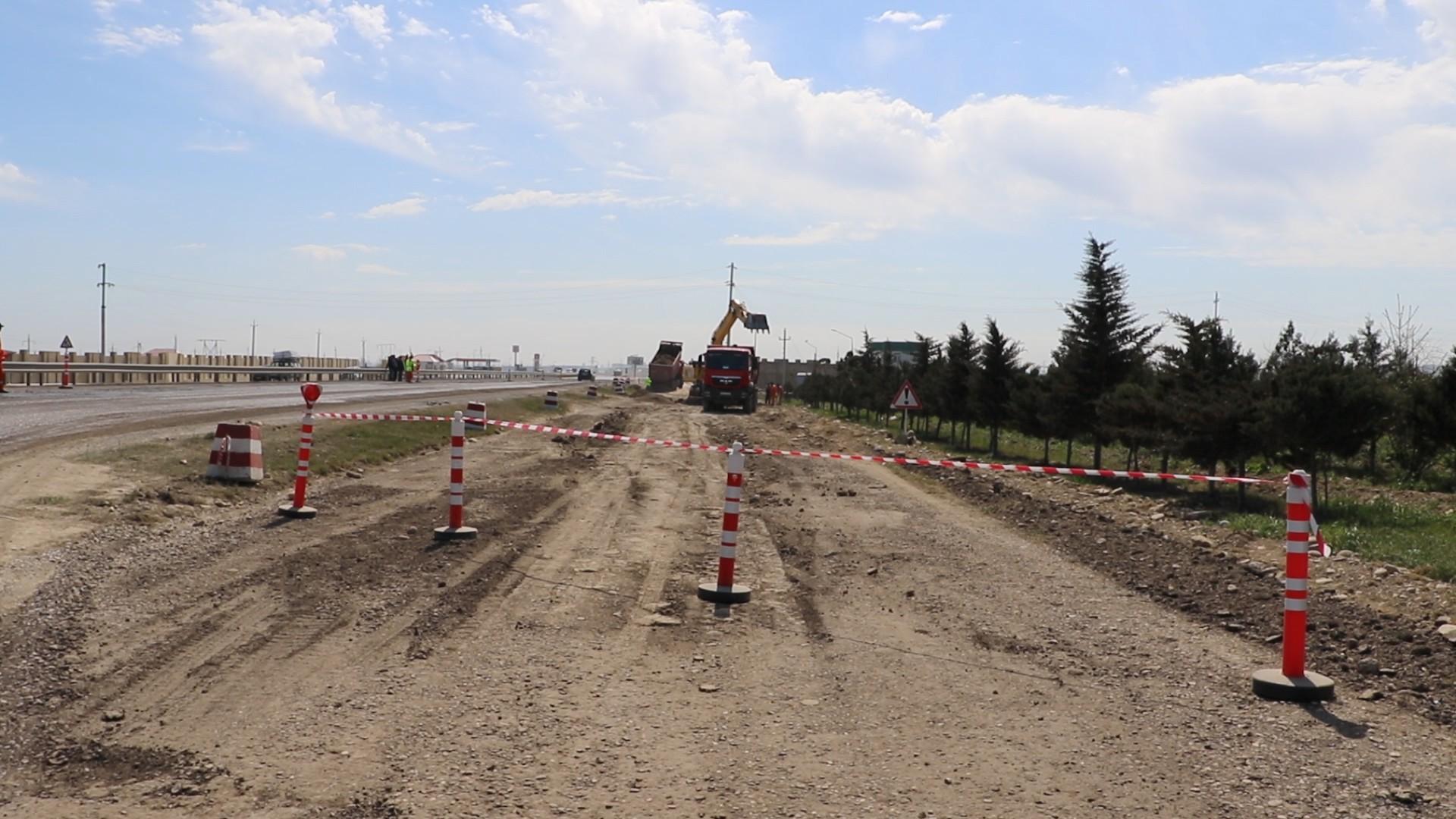 Bakıdan Rusiya sərhədinə yeni avtomobil yolu tikilir  - FOTOLAR