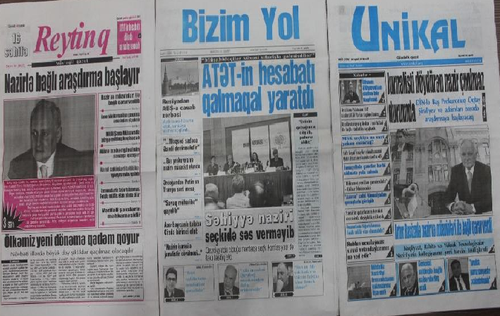 Jurnalisti döydürən nazir qəzetlərin manşetində -  FOTO