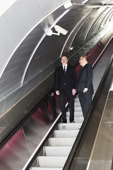 Prezident metroda -  Yeni qatarlarla tanış oldu (FOTOLAR)