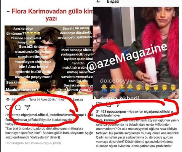 Flora-Röya davasına Nigar və İradədən reaksiya 