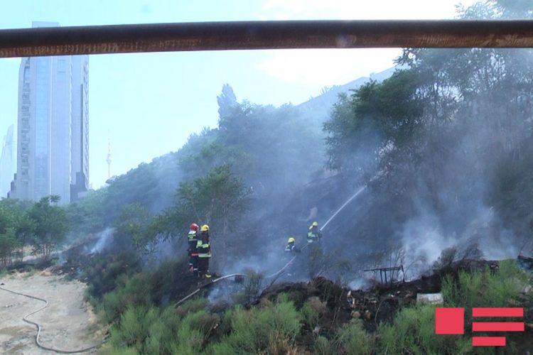 Bakının mərkəzindəki yanğınla bağlı      FHN məlumat yaydı (YENİLƏNİB-FOTOLAR)