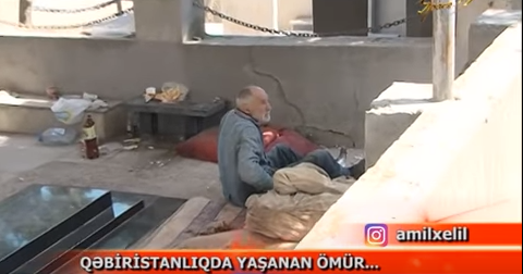 Qəbiristanlıqda yaşayan kimsəsizə  nazir sahib çıxdı  (VİDEO)