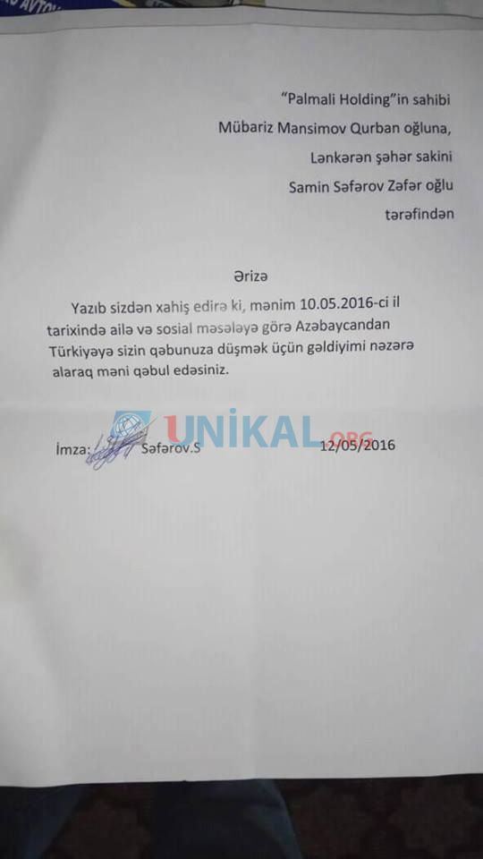 MÓ™nsimov TürkiyÓ™yÓ™ onunla görüşmÓ™yÓ™ gedÓ™n lÓ™nkÓ™ranlını qapısından qovdurdu -  FOTOLAR