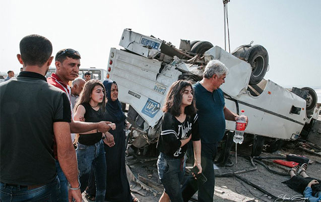 Bakıda sərnişinlə dolu avtobus Kamaza ÇIRPILDI    - ÖLƏN VƏ YARALANANLAR VAR (FOTOLAR-YENİLƏNİB-3)