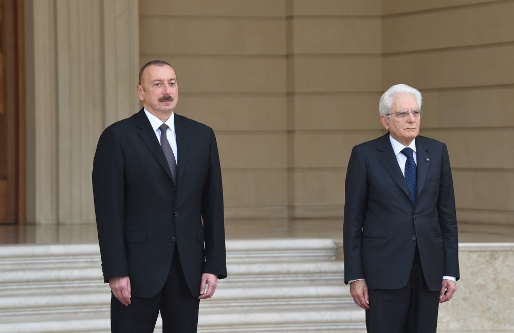 İtaliya prezidentinin rəsmi qarşılanma mərasimi oldu  - FOTOLAR