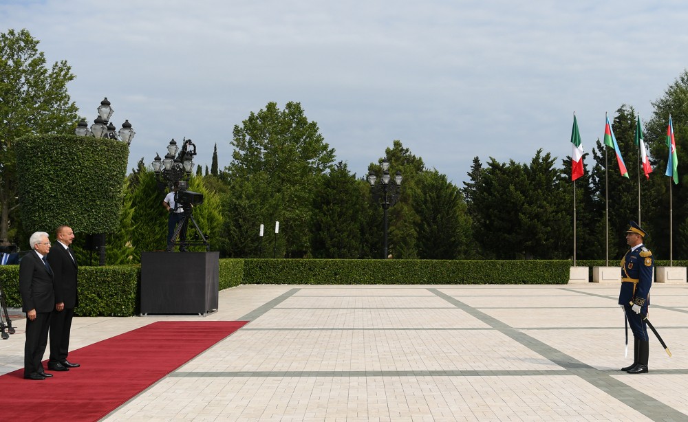 İtaliya prezidentinin rəsmi qarşılanma mərasimi oldu  - FOTOLAR