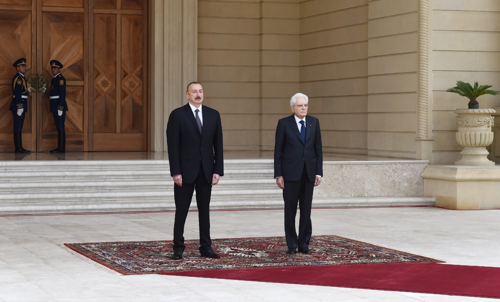 İtaliya prezidentinin rəsmi qarşılanma mərasimi oldu  - FOTOLAR