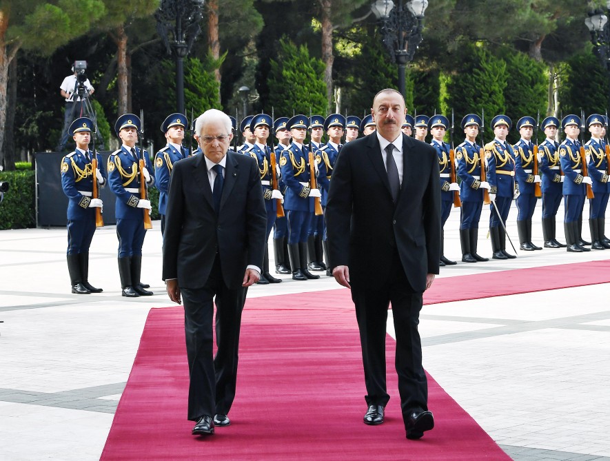 İtaliya prezidentinin rəsmi qarşılanma mərasimi oldu  - FOTOLAR