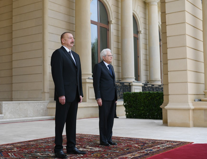 İtaliya prezidentinin rəsmi qarşılanma mərasimi oldu  - FOTOLAR