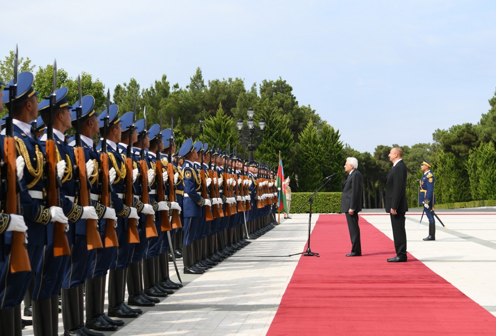 İtaliya prezidentinin rəsmi qarşılanma mərasimi oldu  - FOTOLAR