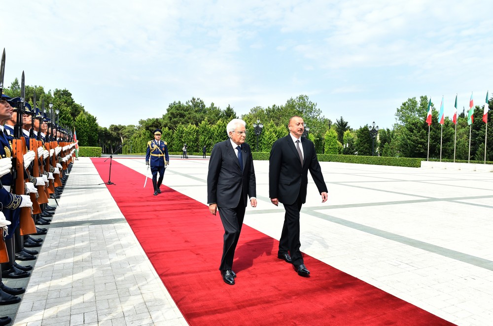 İtaliya prezidentinin rəsmi qarşılanma mərasimi oldu  - FOTOLAR