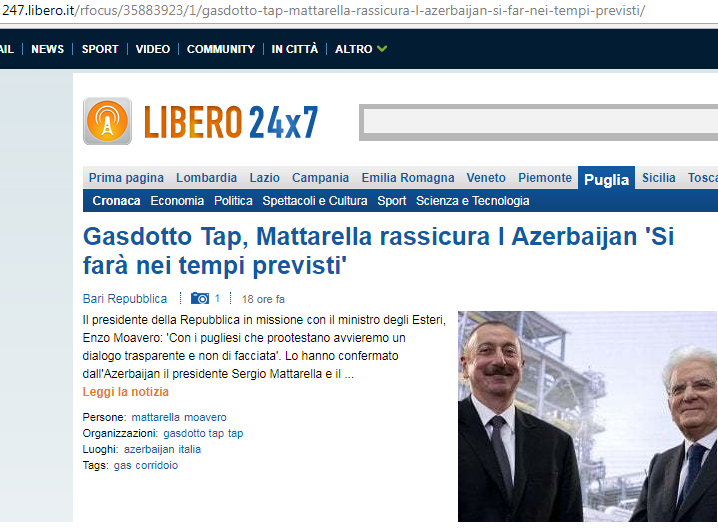 Prezidentlərin görüşü İtaliya mətbuatında -   FOTOLAR
