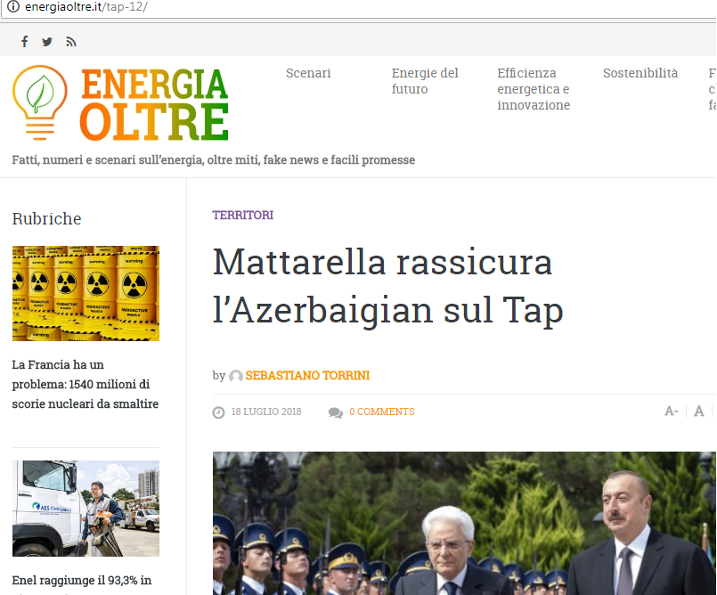 Prezidentlərin görüşü İtaliya mətbuatında -   FOTOLAR