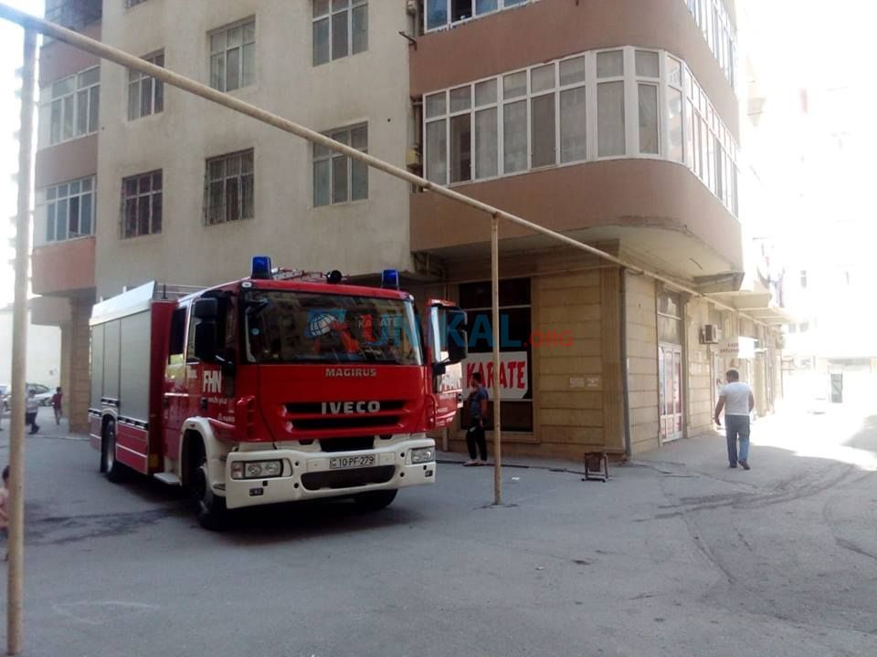 Bakıdakı 16 mərtəbəli binada  YANÄžIN HƏYƏCANI - FOTOLAR
