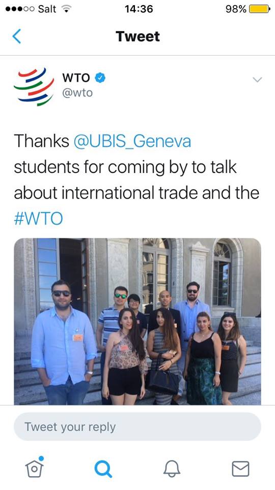 Dünya Ticarət Təşkilatı Azərbaycanlı tələbələrə    təşəkkür etdi