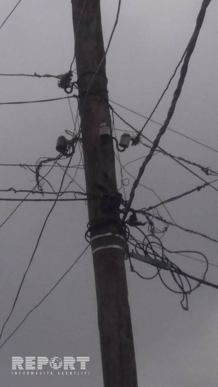 Qubada elektrik dirəyində yanğın olub,   bir neçə kənd işıqsız qalıb - FOTO