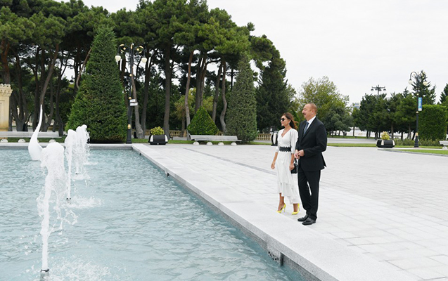 İlham Əliyev və xanımı Qu quşları fəvvarə kompleksinin   AÇILIŞINDA - FOTOLAR