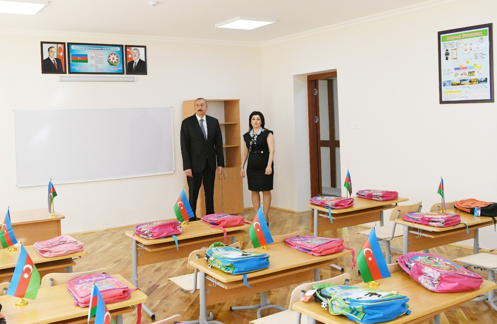 Dövlət başçısı Nardaran, Maştağa, Zabrat qəsəbəsində -  MƏKTƏB AÇILIŞLARINDA (FOTOLAR-YENİLƏNİB)