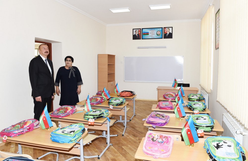 Dövlət başçısı Nardaran, Maştağa, Zabrat qəsəbəsində -  MƏKTƏB AÇILIŞLARINDA (FOTOLAR-YENİLƏNİB)