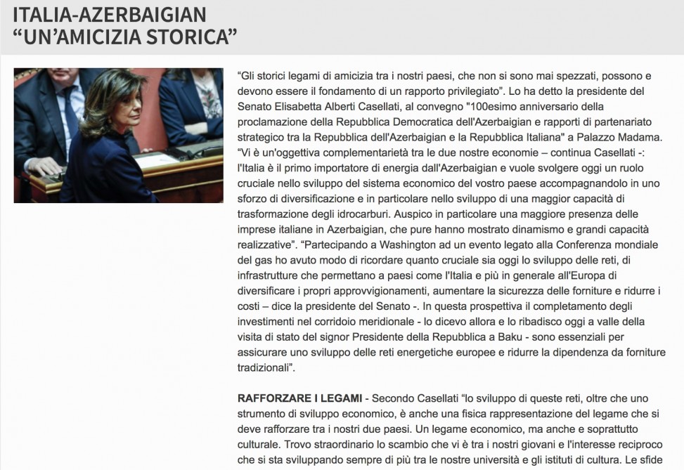 Mehriban Əliyevanın səfəri İtaliya mətbuatında - FOTO