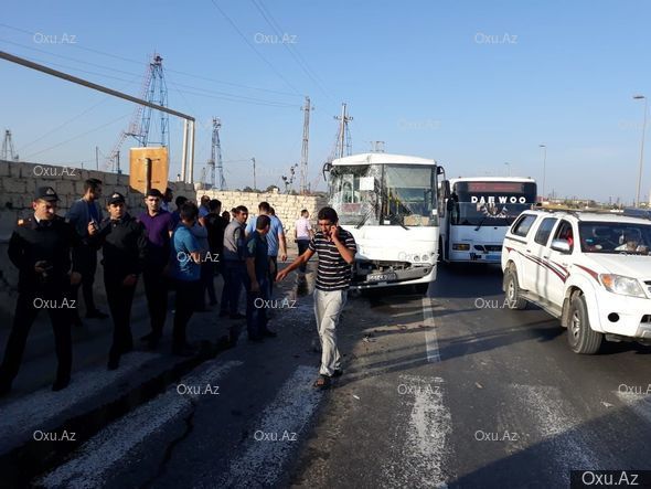Bakıda iki avtobus TOQQUŞDU     - YARALILAR VAR (FOTOLAR)