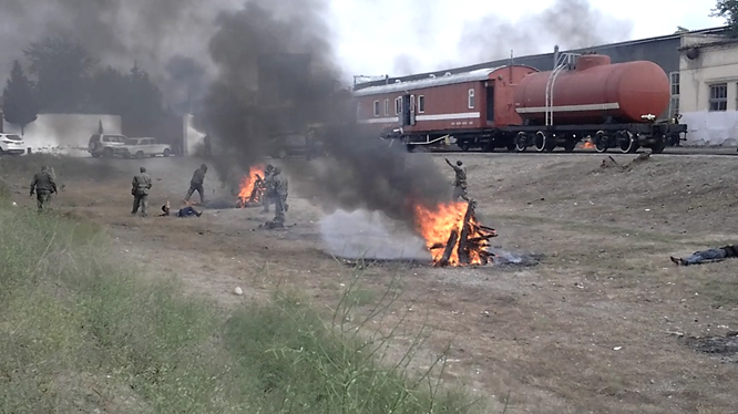 Salyan qovşağı ərazisində həyəcan siqnalı verildi  - FOTOLAR