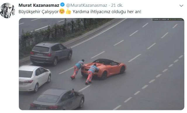 Yolun ortasında Lamborghini xarab oldu   - VİDEO