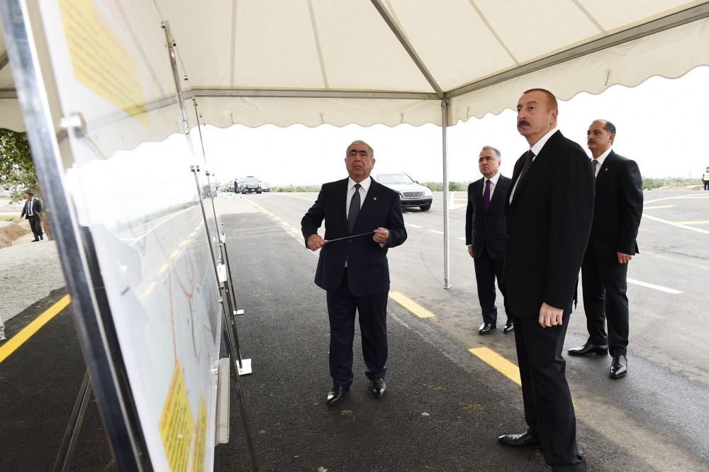Dövlət başçısı avtomobil yolunun açılışında   - FOTO
