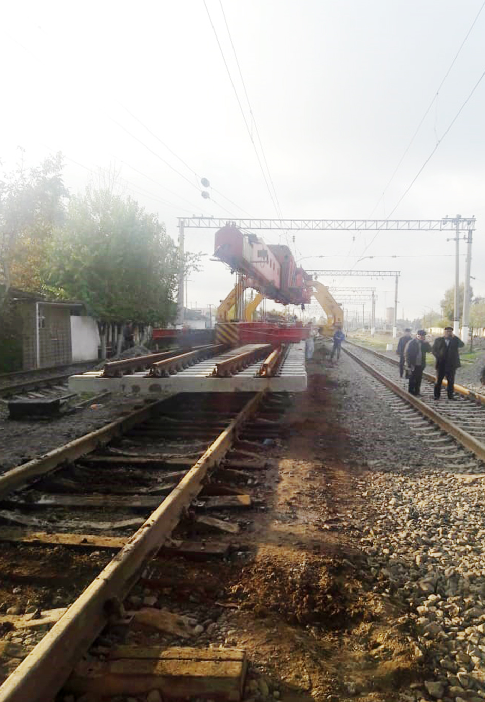 Kürdəmir stansiyasında yeni yoldəyişənlər quraşdırılır  - FOTO